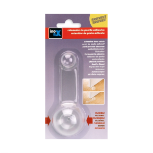 TOPE/RETENEDOR ADHESIVO GIRATORIO TRANSPARENTE. INOFIX
