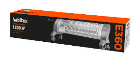 Estufa de cuarzo con ruedas. 1200 W.