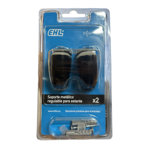 Soporte Regulable para Estantes EHL 111D390 Negro 2 Unidades
