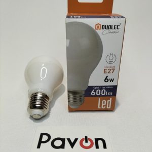 BOMBILLA LED FILAM.STAND  E27 6W 2700K OPACO